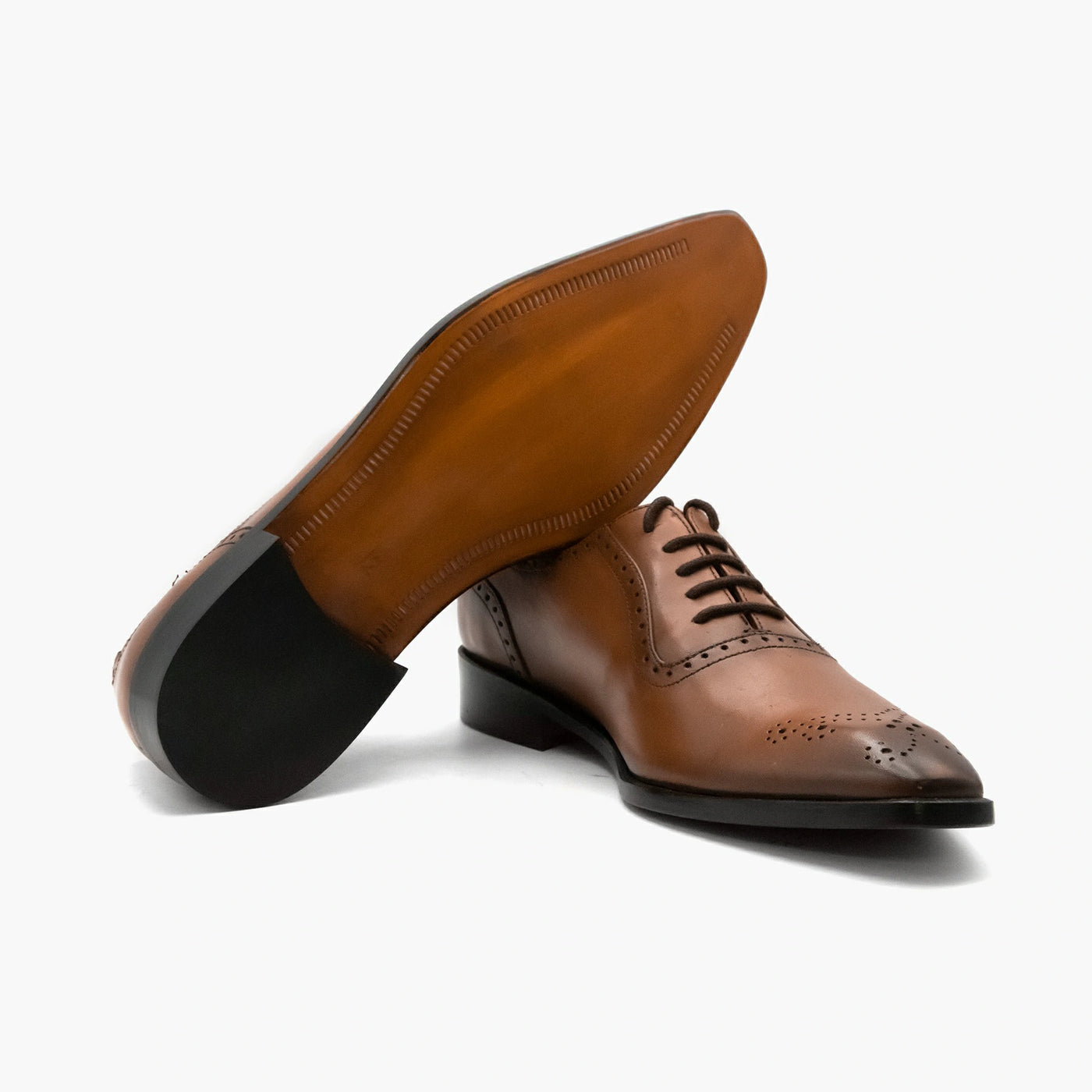 Brown Chiseled Toe Leather Shoes