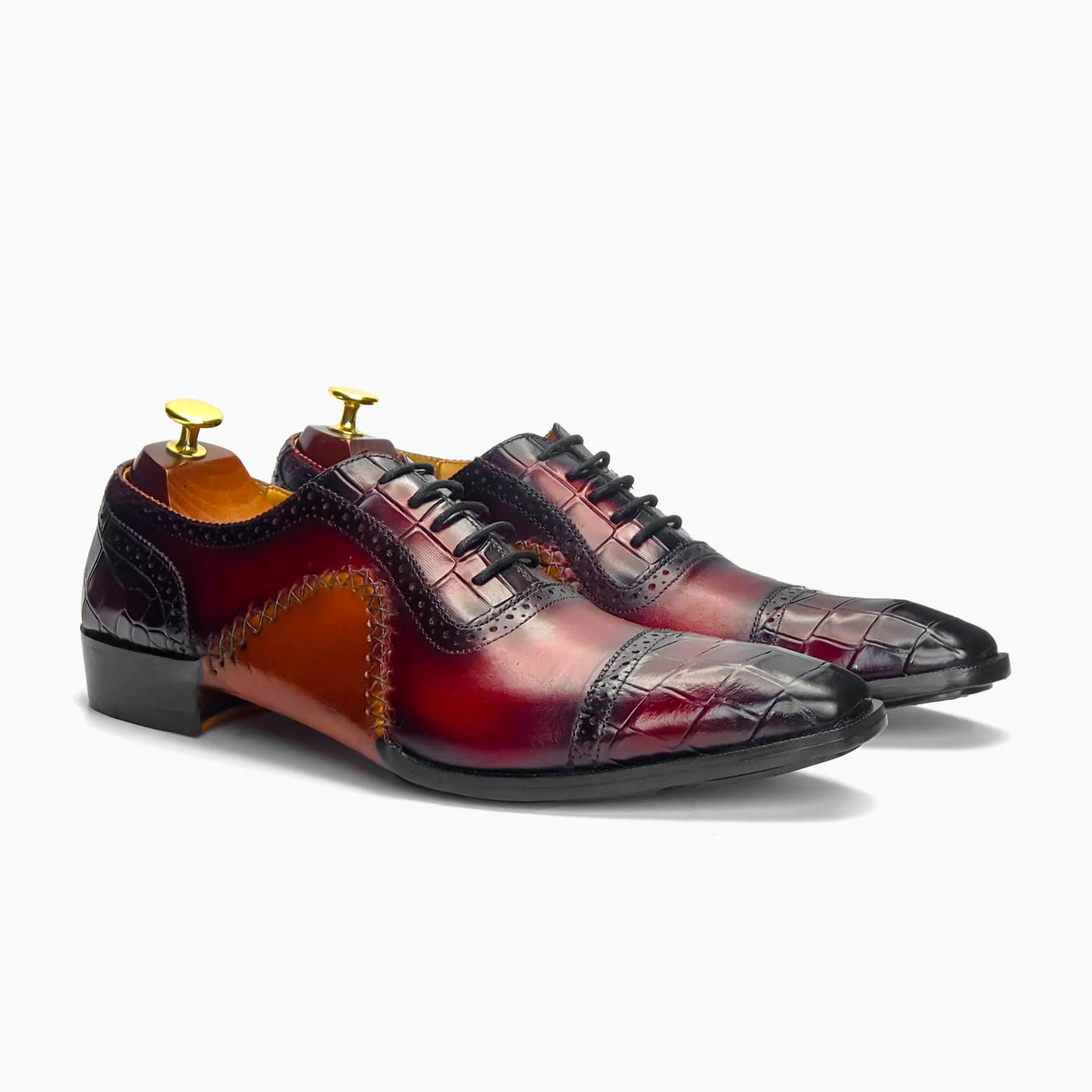 Burgundy Chiseled Toe Oxford Rocket Shoes