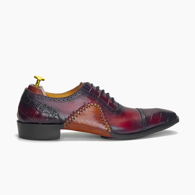 Burgundy Chiseled Toe Oxford Rocket Shoes