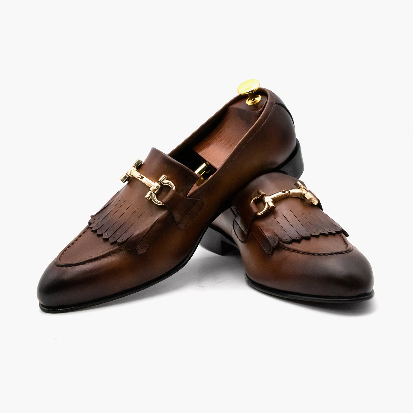 Brown Saga Moccasin Leather Shoes