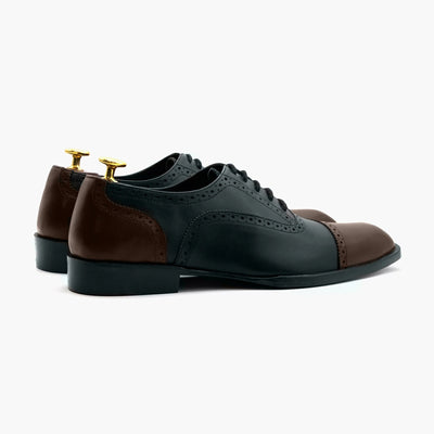 Black Brown Oxford Leather Shoes