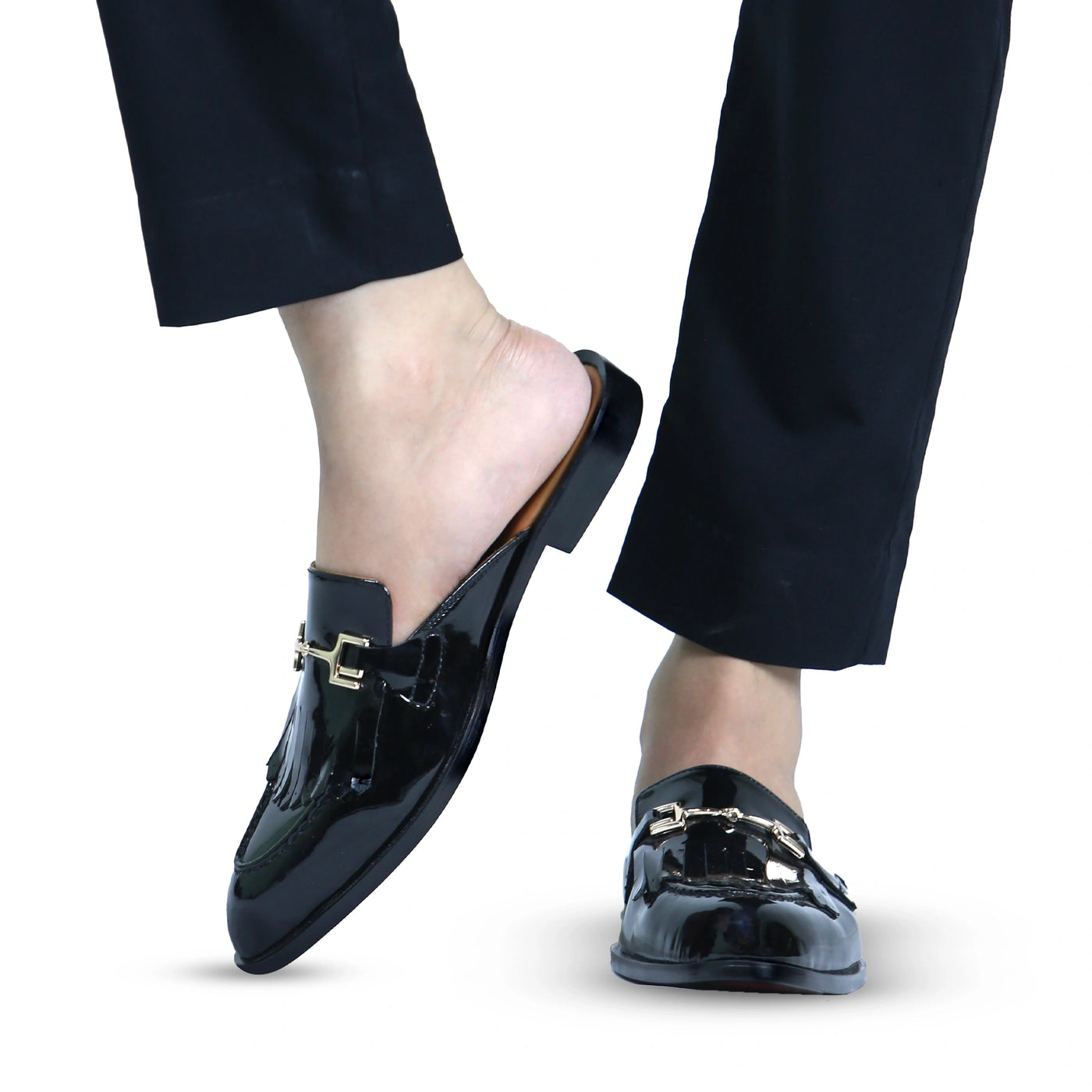 Black backless heels sales