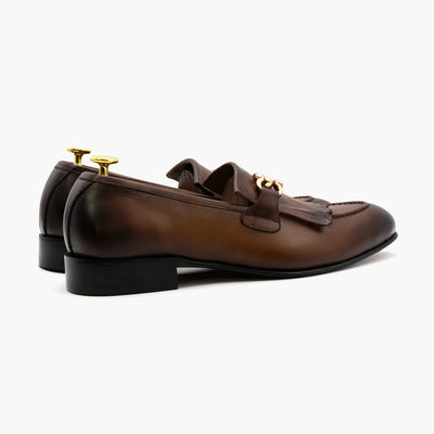 Brown Saga Moccasin Leather Shoes