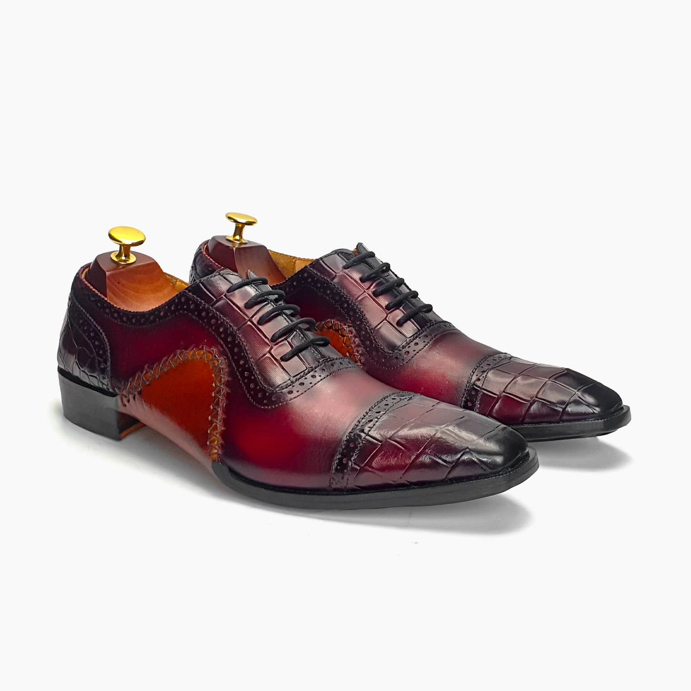 Burgundy Chiseled Toe Oxford Rocket Shoes