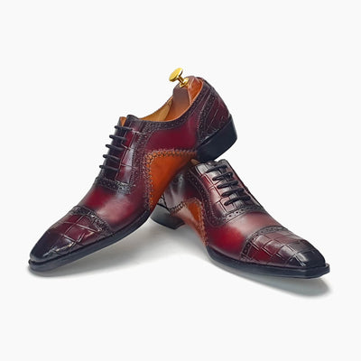 Burgundy Chiseled Toe Oxford Rocket Shoes