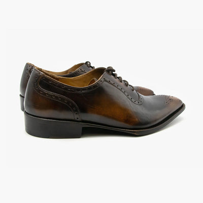 Men's Black Cashew Lace Up Oxford Leather Shoes