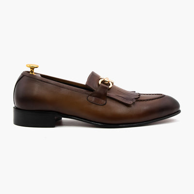 Brown Saga Moccasin Leather Shoes