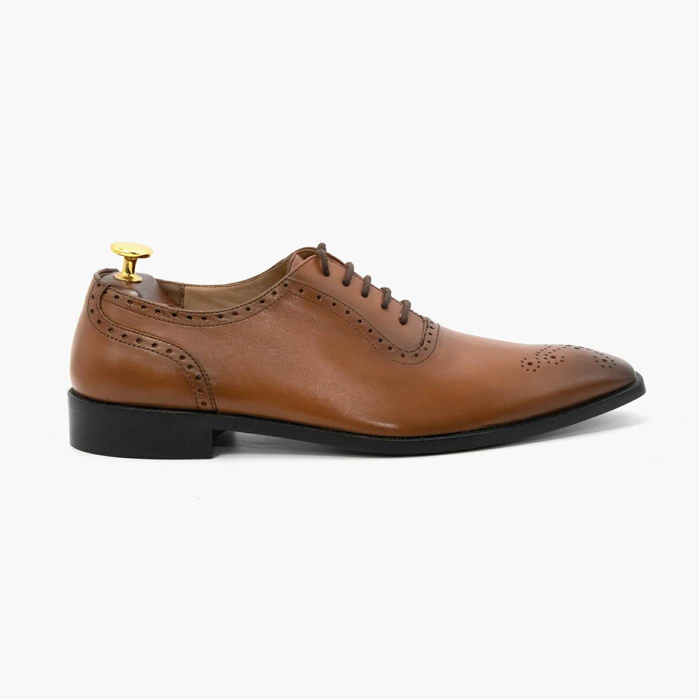 Brown Chiseled Toe Leather Shoes