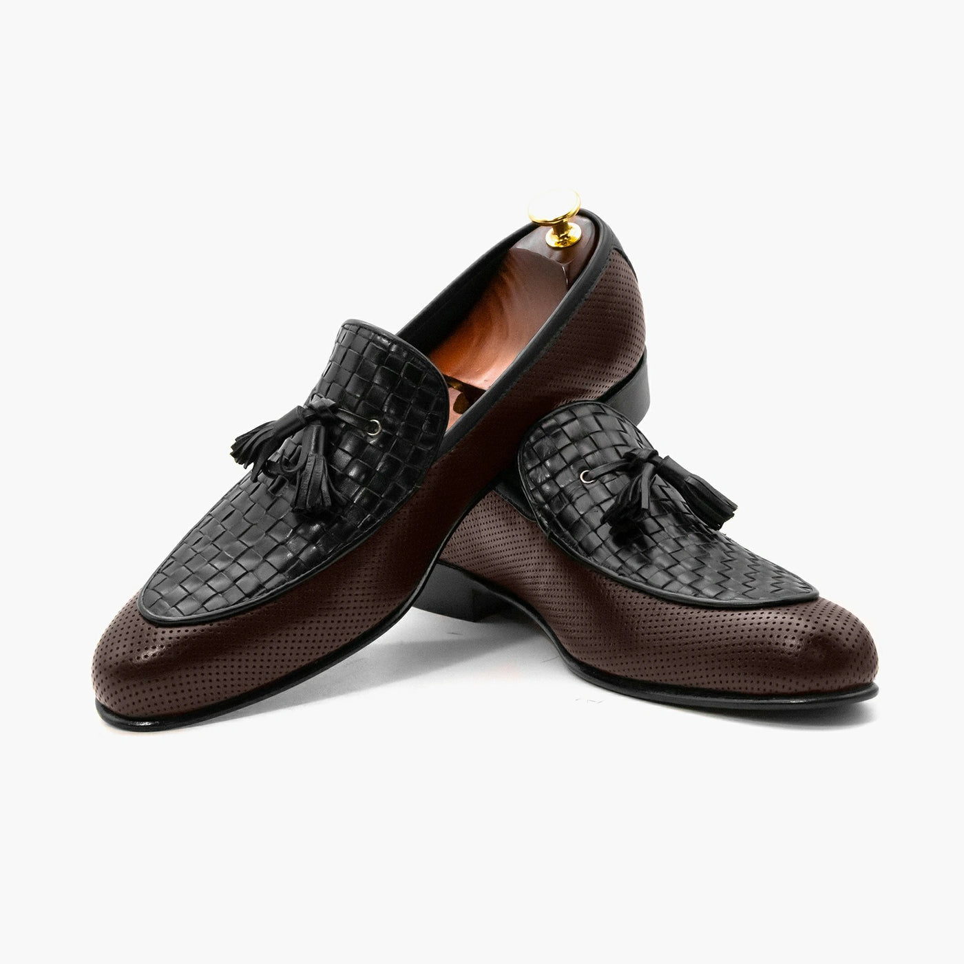 Black-Brown Tassel Loafers