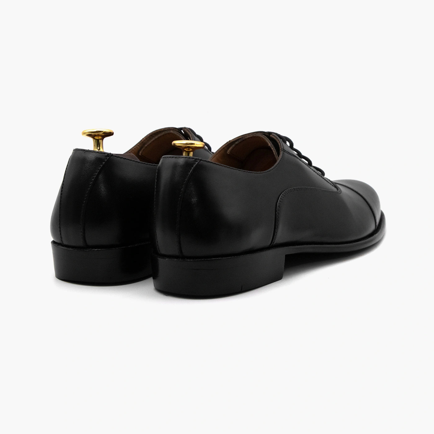 Black Round Toe Oxford Leather Shoes