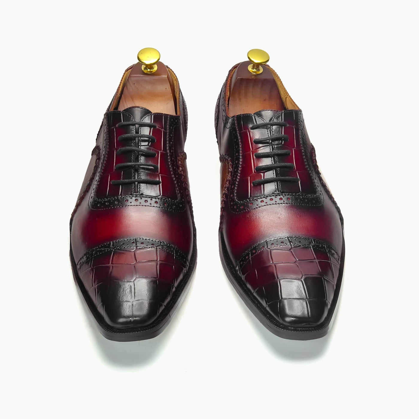 Burgundy Chiseled Toe Oxford Rocket Shoes