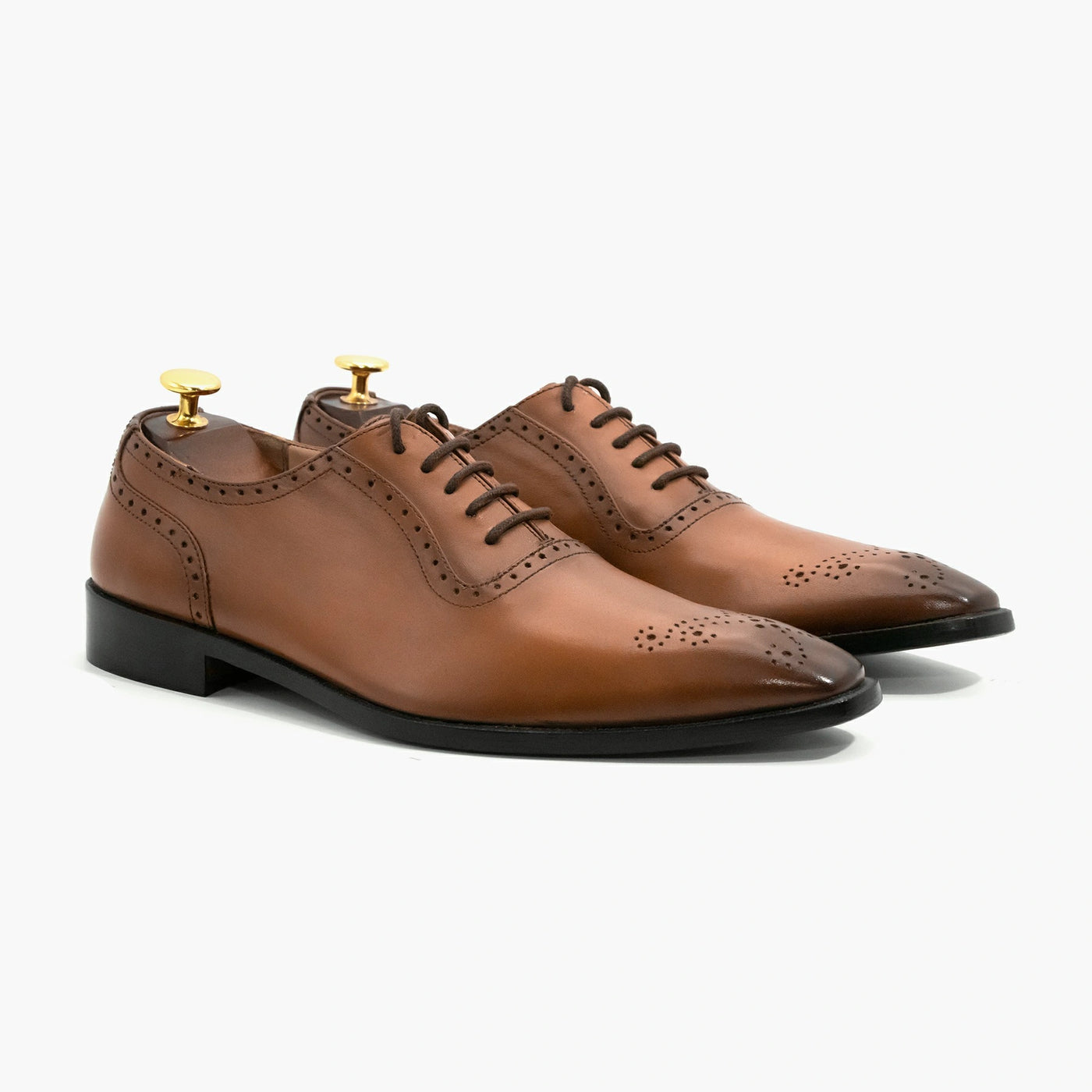 Brown Chiseled Toe Leather Shoes