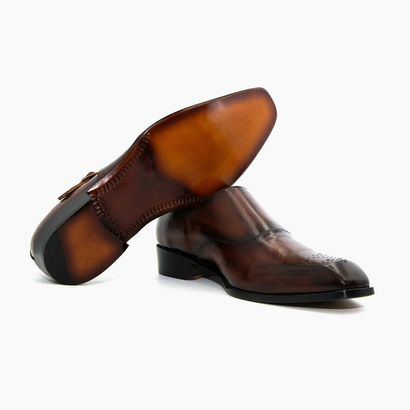 Buy Hand-Made Single Strap Monk Leather Shoes - LUBKY