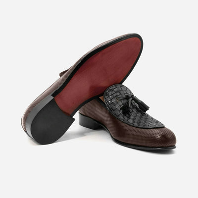 Black-Brown Tassel Loafers