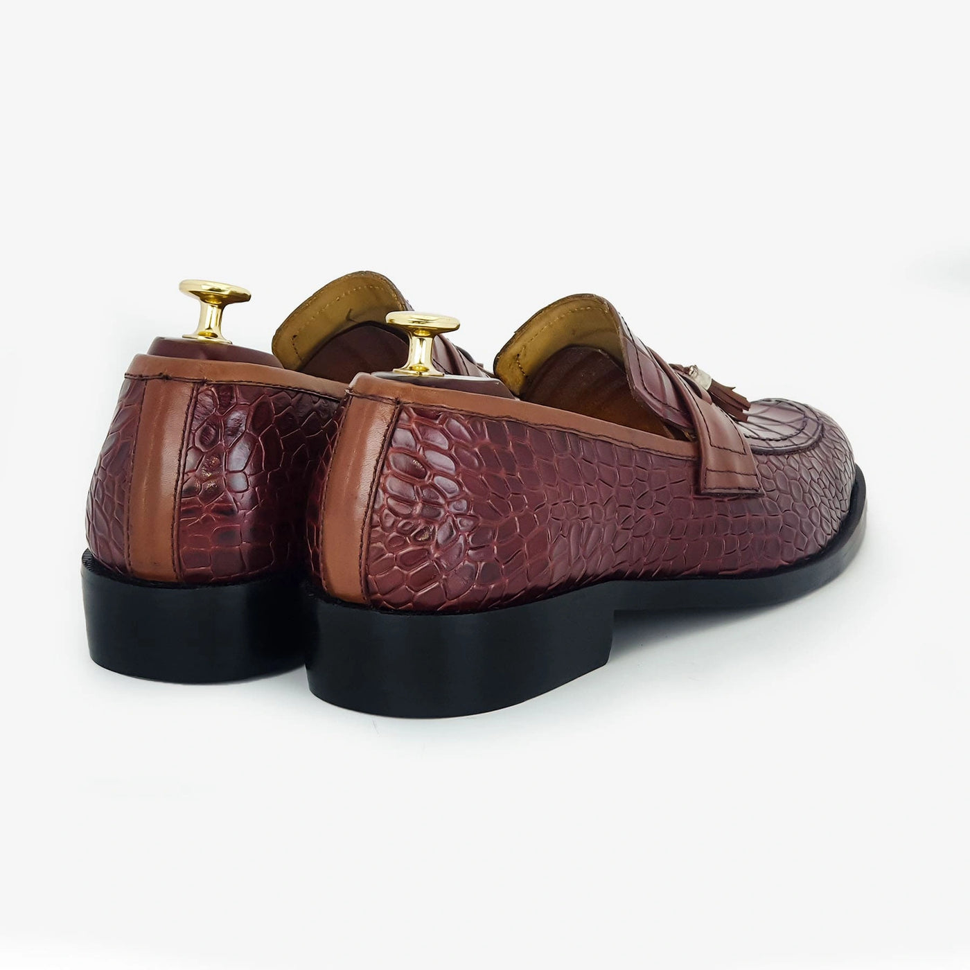 Mesh Stone Maroon Loafer