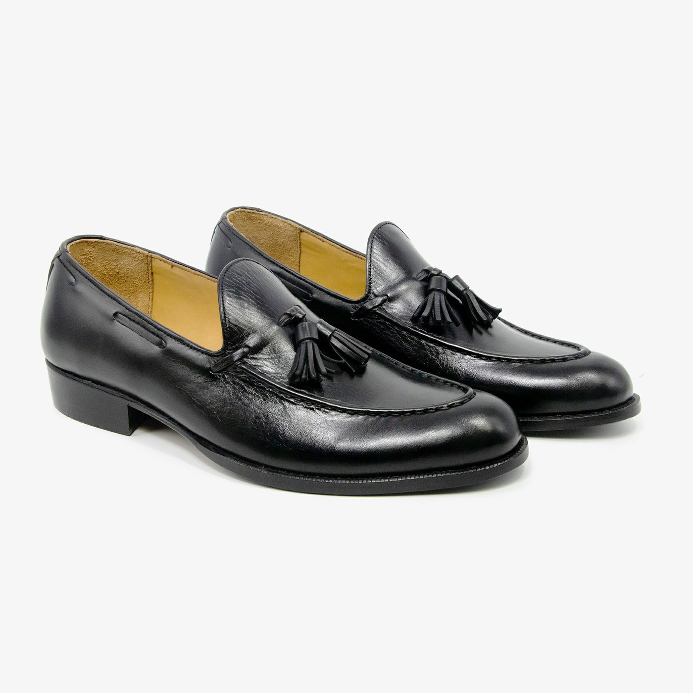 Men's Black Loafer Tassel Leather Shoes